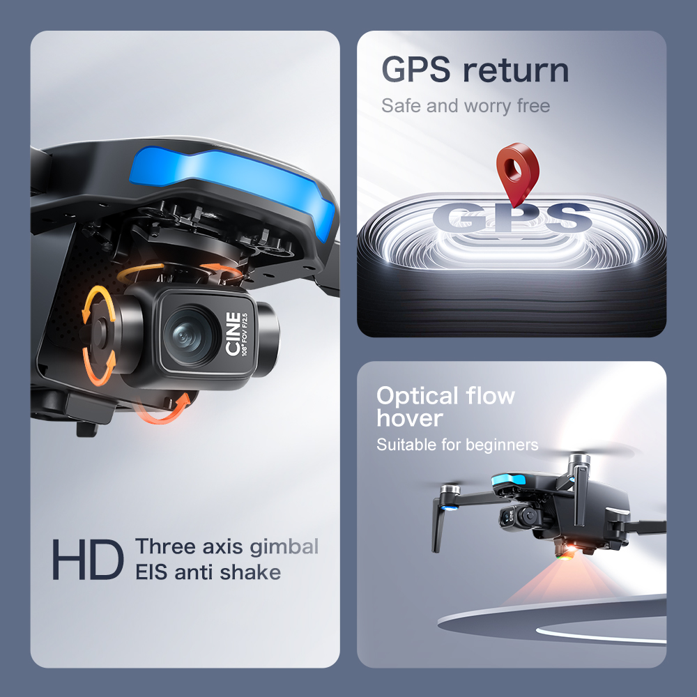 Orijinal S-X1 GPS Drone 8KHD p - Drone Gimbal 3 Axis incelemesi ve fiyatı